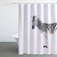 Bathroom Custom Printed Polyester Waterproof Horse Shower Curtain with Hooks